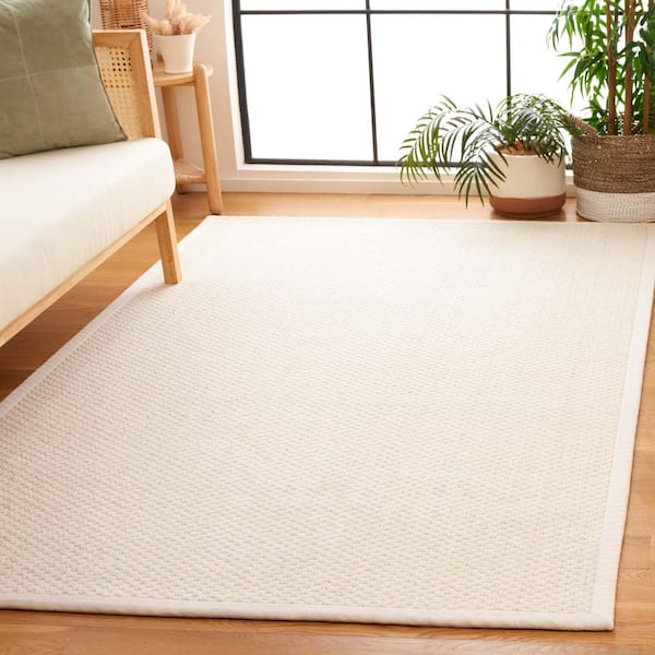 Palm Beach 8 ft. x 10 ft. Ivory Modern Solid Area Rug