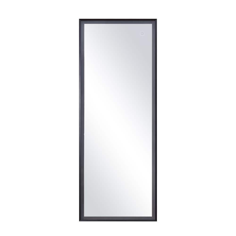 Inspired Home Dequan 1.6 in. W x 53 in. H Aluminum Black Full Length  Decorative Mirror With Touch Sensor JF496-07AL-HD - The Home Depot