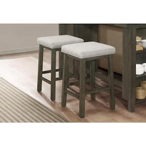 New Classic Furniture Churon 25 in. Gray Solid Wood Bar Stool (Set of 2)