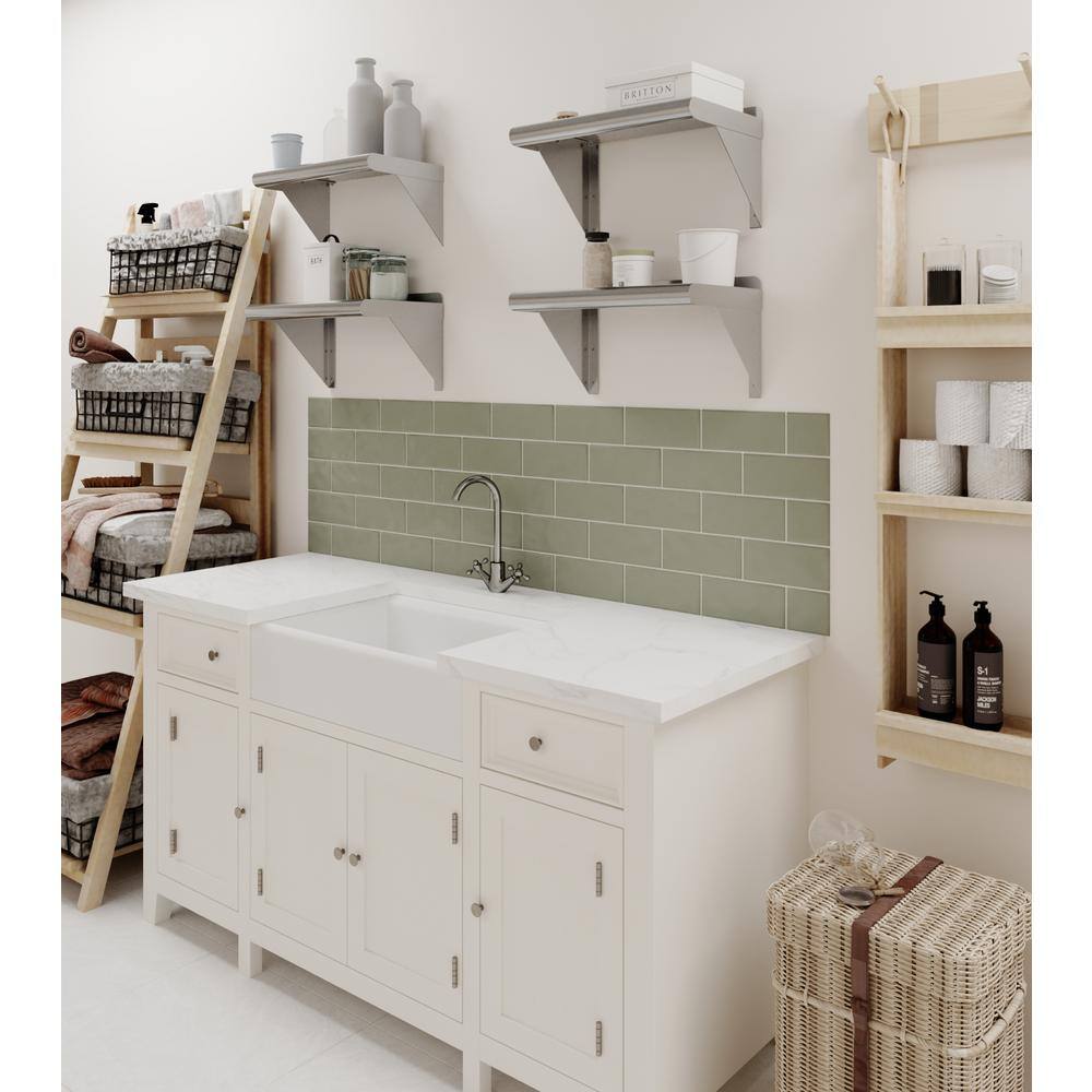 16" Stainless Steel Wall Shelf with Brackets and Backsplash