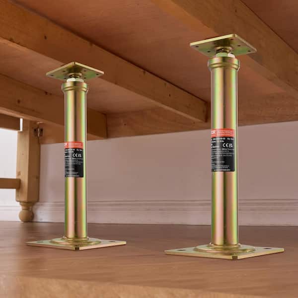 House Floor Jacks, 4 Pack, 11.6 -16 in. Height Range, 2500 lbs. Max Load Capacity Per Unit, Adjustable Support Jack