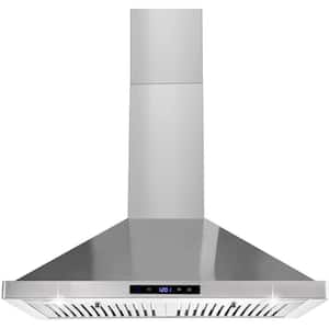 Silver 30 in. Range Hood 700 CFM Smart Ducted Insert with Touch Control and Removable Baffle Filters in Stainless Steel