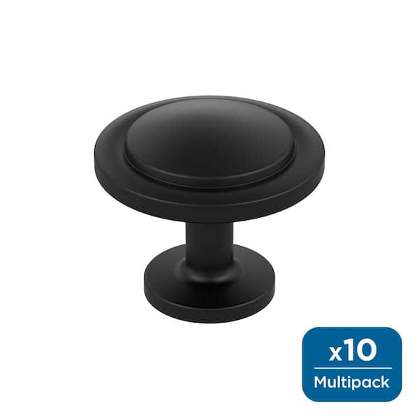 Amerock 10-Pack Loop 1 3/16 in.  30mm  Classic Matte Black Round Cabinet Knobs