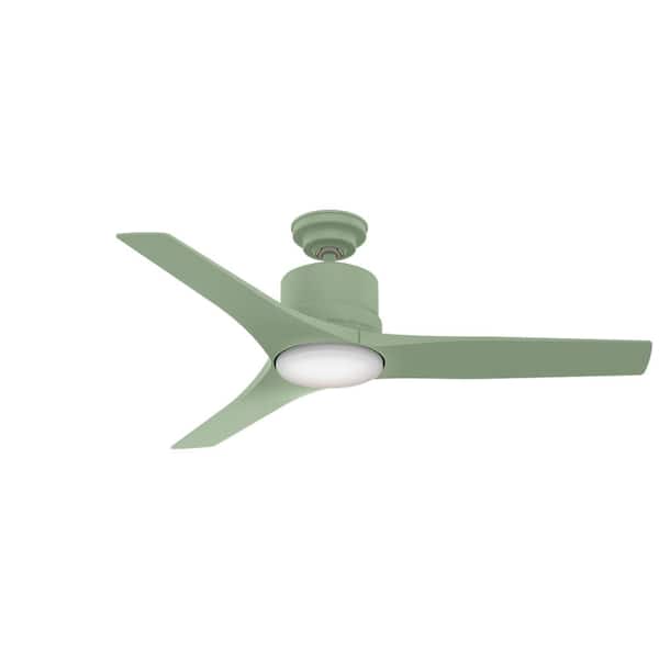 Casablanca Piston 52 in. Integrated LED Indoor/Outdoor Sage Green Ceiling Fan with Light Kit and Handheld Remote Control