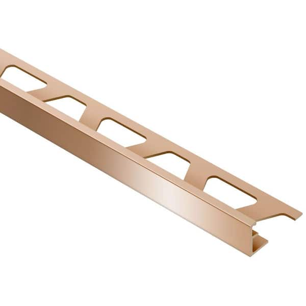 Schluter Schiene Polished Copper Anodized Aluminum 3/8 in. x 8 ft. 2-1/2 in. Metal Tile Edging Trim