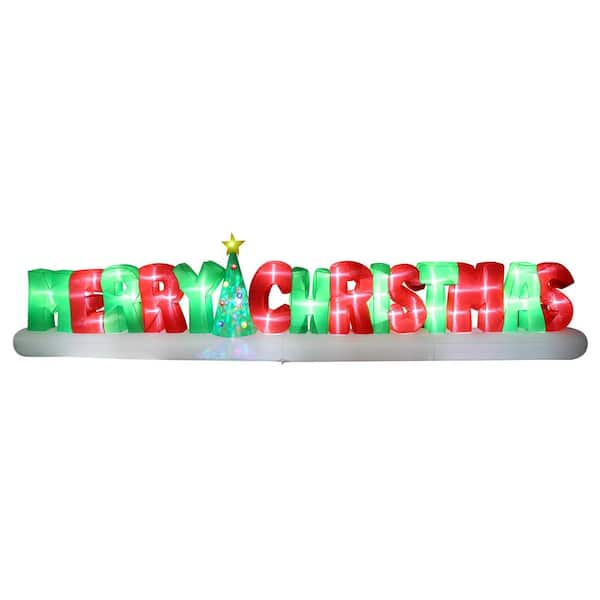 Photo 1 of 20 ft. Inflatable Merry Christmas Sign