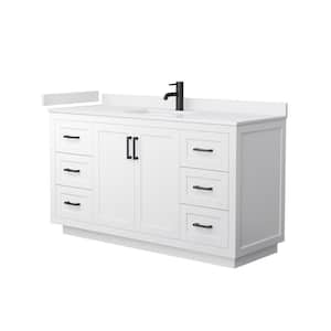 Miranda 60 in. W Single Bath Vanity in White with Cultured Marble Vanity Top in White with White Basin