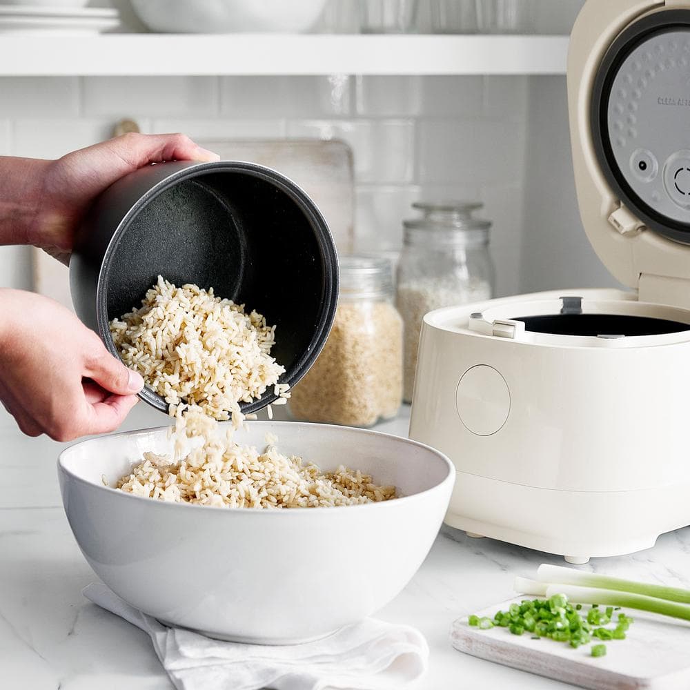 Cloud Cream Electric Non-Stick Rice Cooker with LED Display