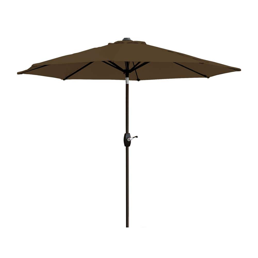 Westin Coffee 9 ft Steel Outdoor Patio Umbrella with Resin Base
