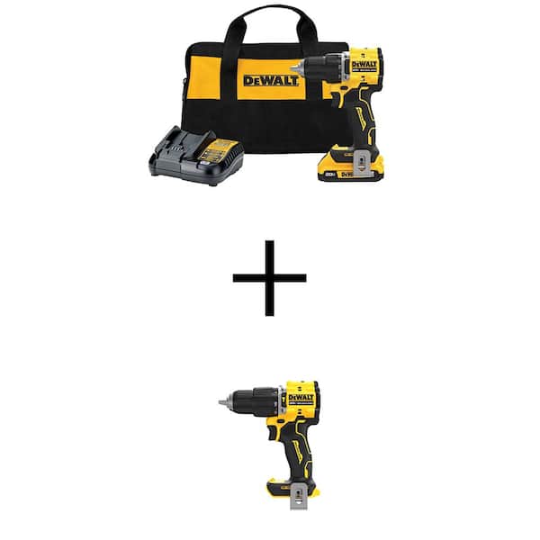 DEWALT ATOMIC 20-Volt Lithium-Ion Cordless Compact 1/2 in. Drill/Driver Kit and 1/2 in. Hammer Drill with 2Ah Battery & Charger