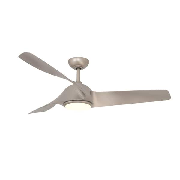 Breezism Alameda 56 in. Integrated LED Indoor Silver Grey Ceiling Fan with Remote