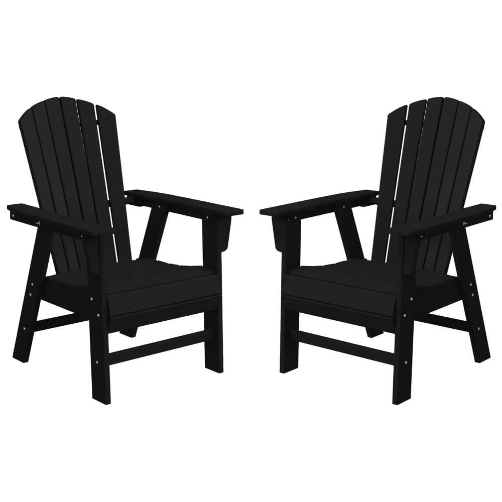 Altura Outdoor Patio Fade Resistant HDPE Plastic Adirondack Style Dining Chair w/ Arms (Set of 2), Navy Blue price history on PriceWatchPro