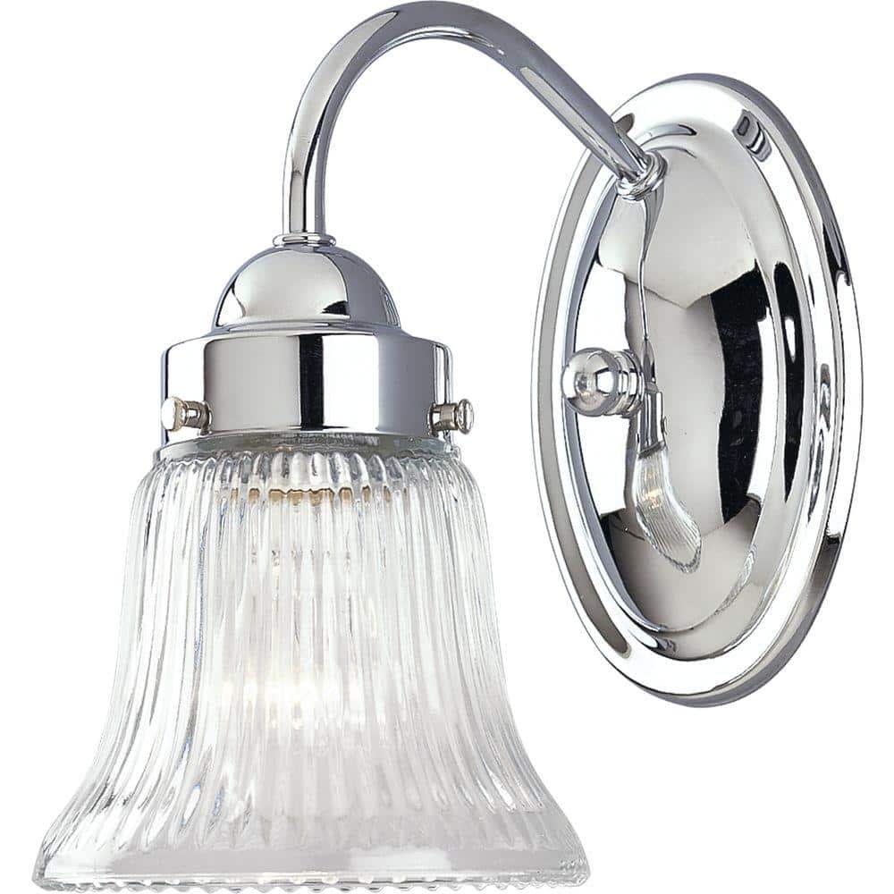 Chrome Fluted Glass 7" Dimmable Bath Vanity Light