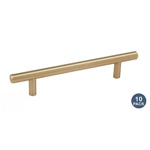 10-Pack Bar Pulls 5-1/16 in. 128mm Modern Golden Champagne Bar Cabinet Pulls