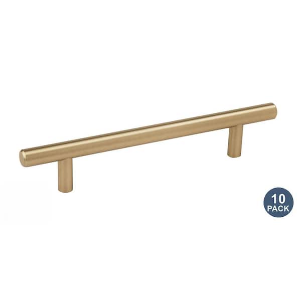 10-Pack Bar Pulls 5-1/16 in.  128mm  Modern Golden Champagne Bar Cabinet Pulls