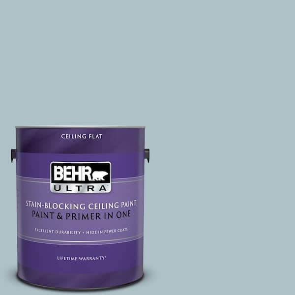 BEHR ULTRA 1 gal. #UL220-7 Ozone Ceiling Flat Interior Paint and Primer in One
