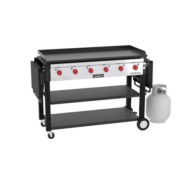 Camp Chef Flat Top Grill 900 6-Burner Propane Gas Grill in Black