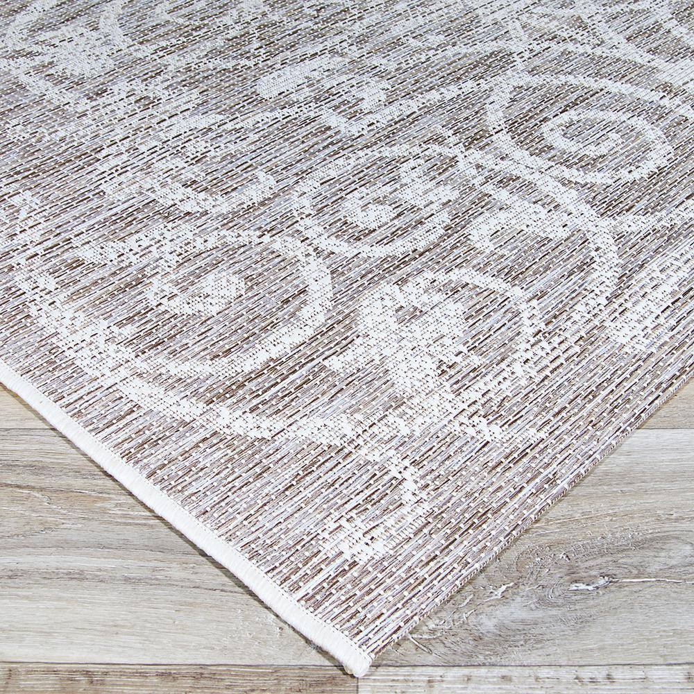 Cocoa Natural Geometric Flat-Woven Synthetic Area Rug - 7'6" x 10'9"