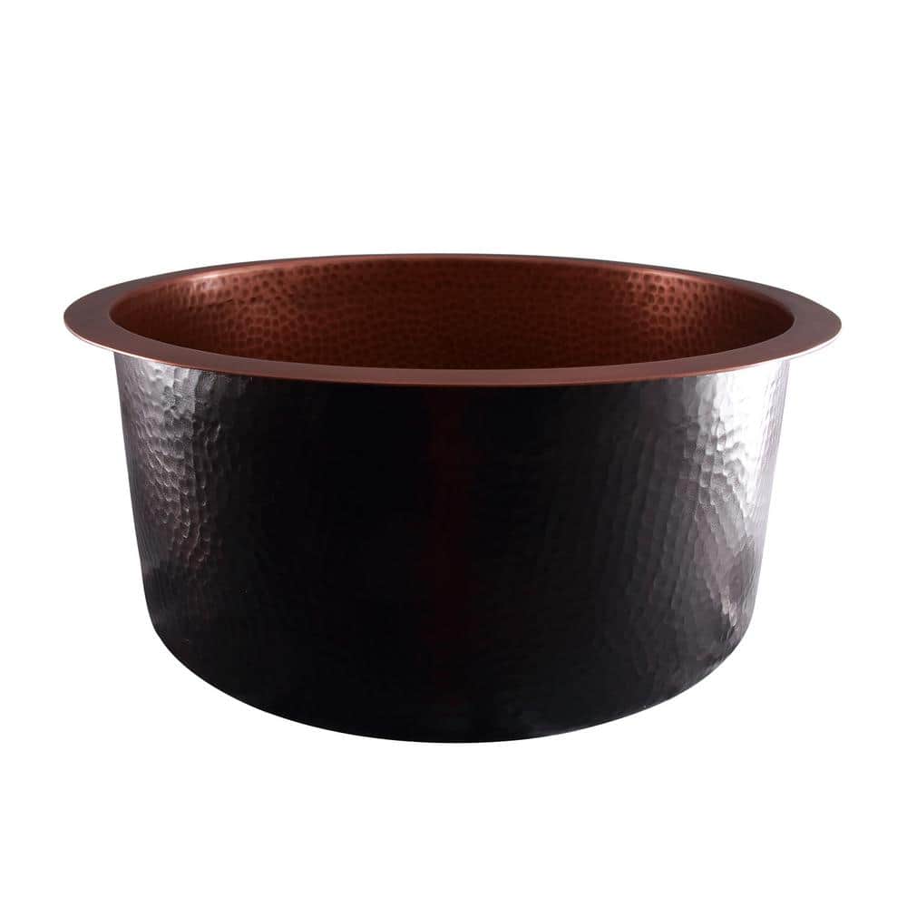 Wade 18'' Round Hammered Copper Drop-In Sink