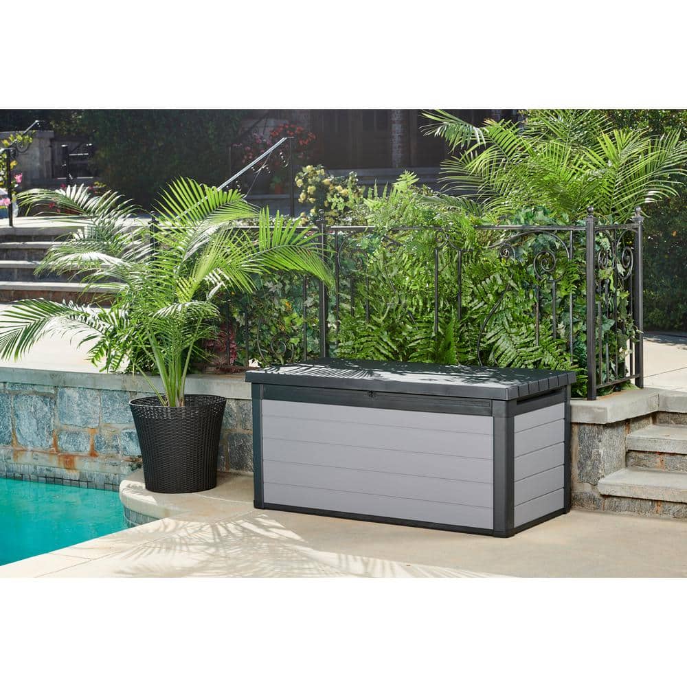 Gray Lockable Plastic 150-Gallon Deck Box