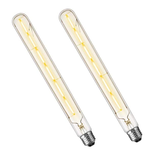 Edison T30 LED Tubular Bulb,Vintage Filament Design, 6W (60W Equivalent), Warm White 2700K, Dimmable, E26 Base, (2-Pack)