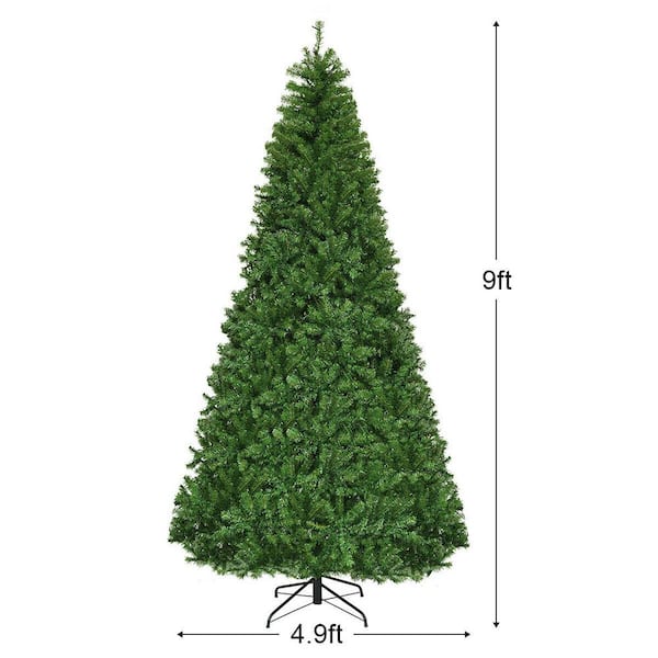 9 ft. Green Pre-Lit Artificial Premium Hinged Christmas Tree