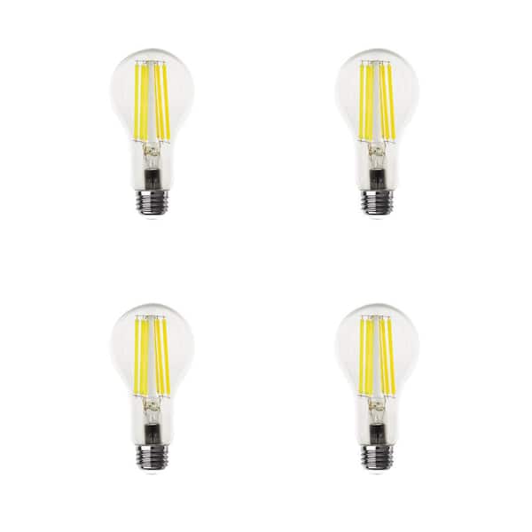 Feit Electric 150-Watt Equivalent A21 Dimmable Clear Glass Filament E26 Medium Base LED Light Bulb, Bright White (3000K) (4-Pack)
