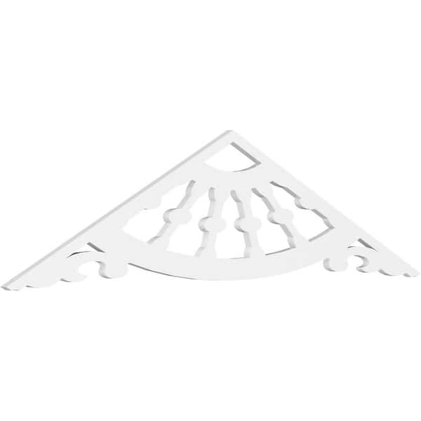 Ekena Millwork 1 in. x 72 in. x 18 in. (6/12) Pitch Wagon Wheel Gable Pediment Architectural Grade PVC Moulding