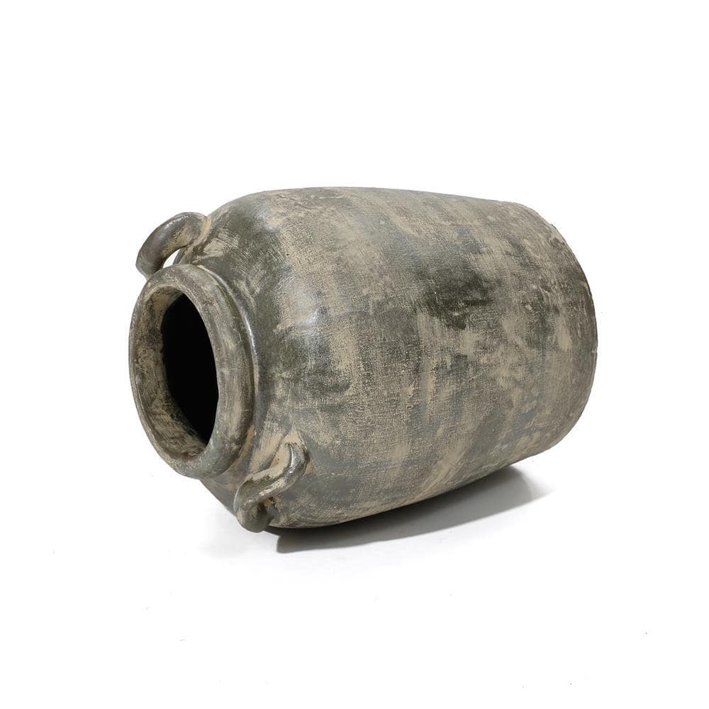 Vintage Gray Terracotta Decorative Floor Vase