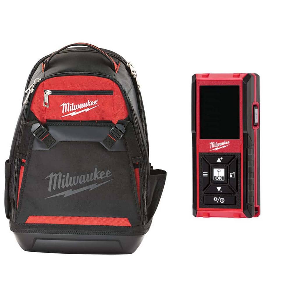 Milwaukee Jobsite Backpack with 150 ft. Laser Distance Meter 48228200