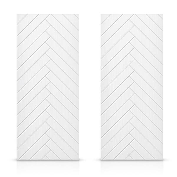 CALHOME 72 in. x 96 in. Hollow Core White Painted Composite MDF Interior Double Closet Sliding Doors