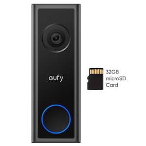 C30 Wireless Battery 2K Video Doorbell with 32 GB SD Card, Local Storage and No Monthly Fees, Black