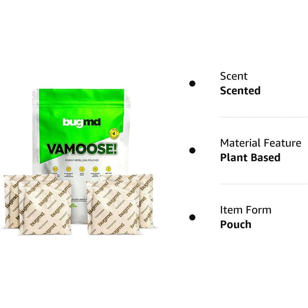 Vamoose Plant-Powered Rodent Repellent Pouches, 4-Pack