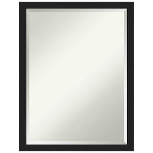 Amanti Art Grace Brushed Metallic 20 in. x 26 in. Modern Rectangle Framed Black Narrow Bathroom Vanity Mirror