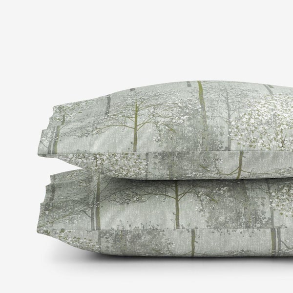Legends Hotel Enchanted Trees Wrinkle-Free Green Sateen King Pillowcase (Set of 2)
