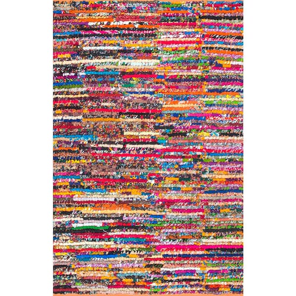nuLOOM Michiko Braided Chindi Multi 8 ft. x 10 ft. Area Rug