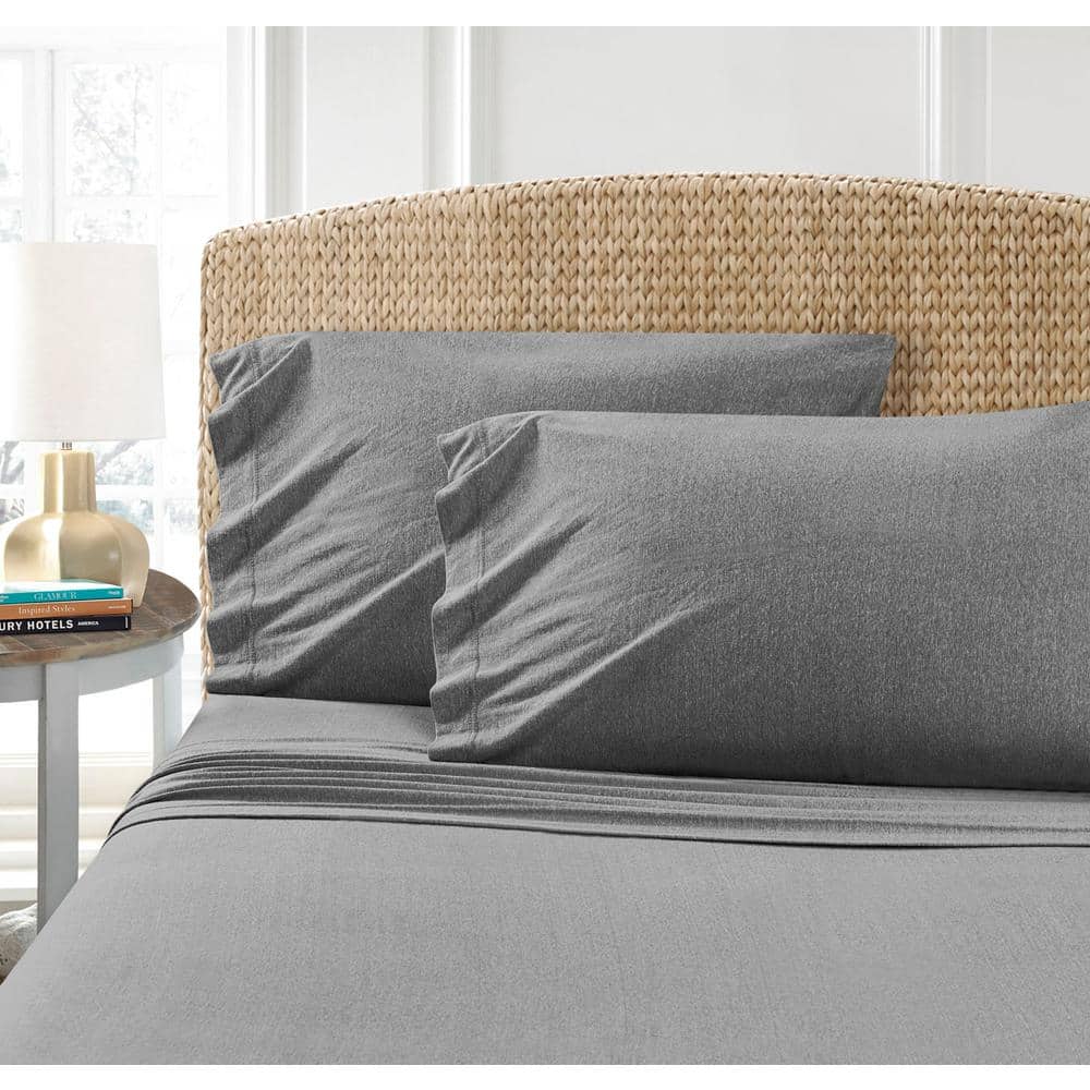 Heather Charcoal Jersey XL-Twin Sheet Set