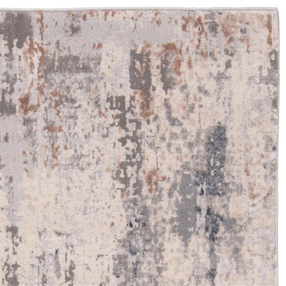 Gray Abstract Synthetic Reversible 4' x 6' Area Rug