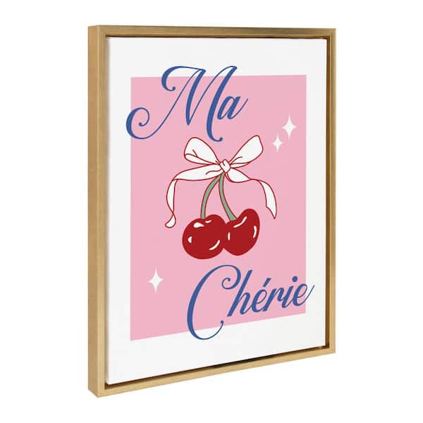 Kate and Laurel Sylvie Ma Cherie Framed Canvas by Alli Standefer Set of 1 Typography Art Print 18.00 in. x 24.00 in.