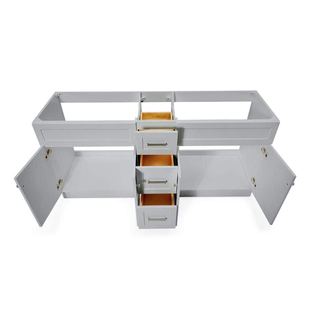 Hamlet 72" Gray Double Freestanding Vanity Cabinet
