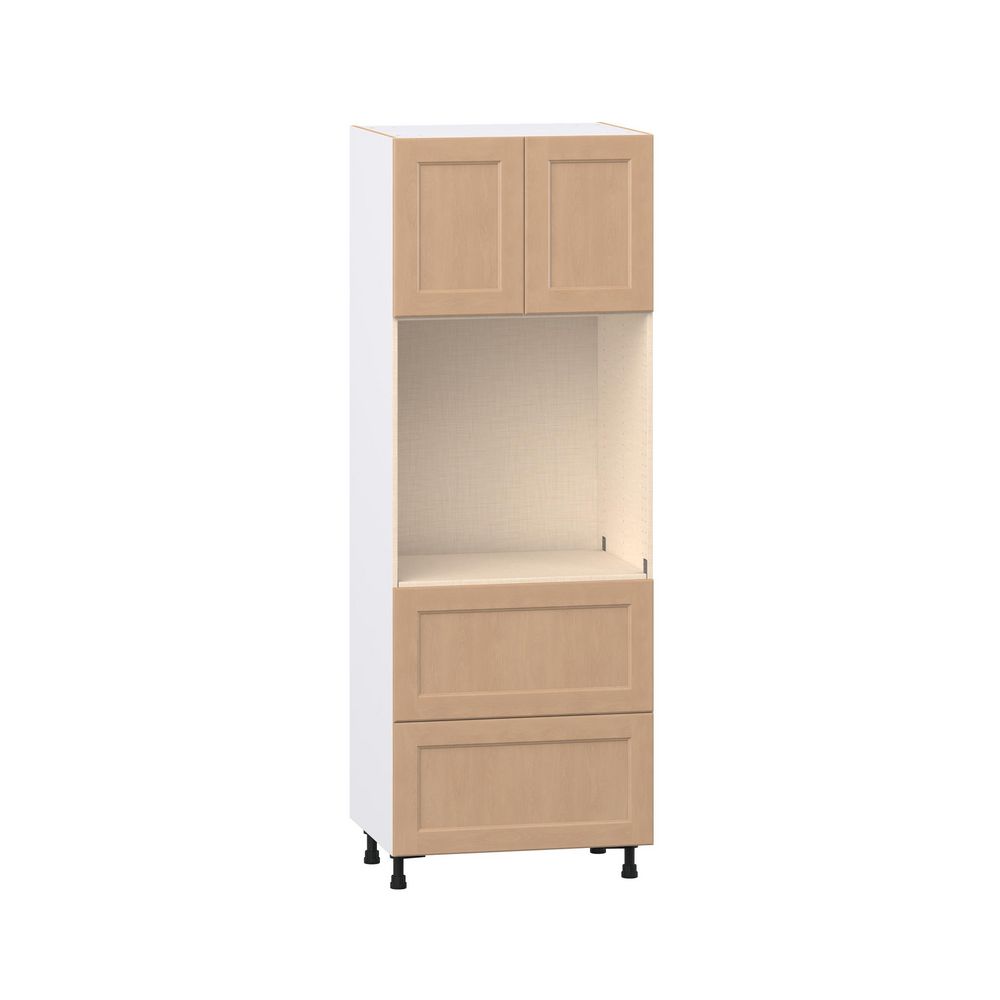 Lakewood 30 in. W x 24.5 in. D x 84.5 in. H Assembled Shaker Singe Oven Kitchen Cabinet in Sugar Cookie with Drawers