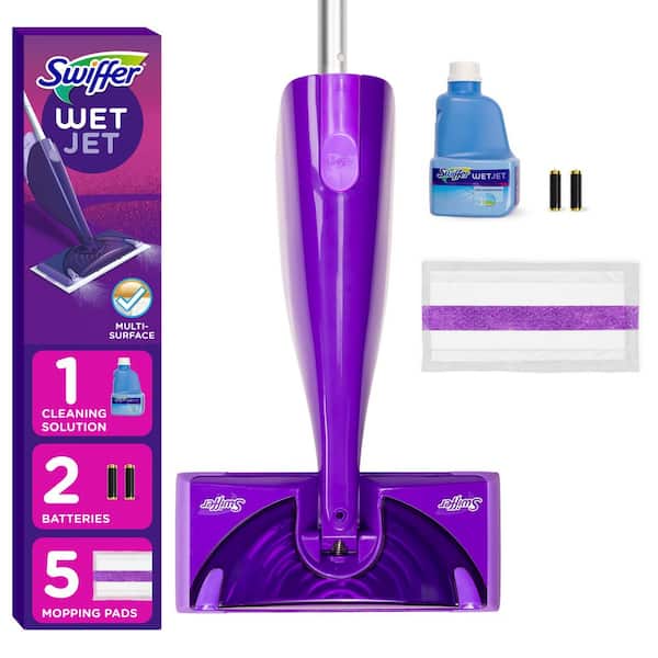 WetJet Spray Mop Starter Kit (1-WetJet, 5-Pads, Cleaning Solution and Batteries)