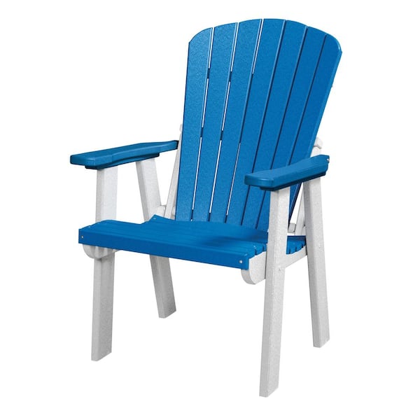 American Furniture Classics Adirondack Blue and White Fan Back Composite Adirondack Chair