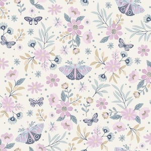 Pink Zev Butterfly Matte Non-Pasted Wallpaper Sample