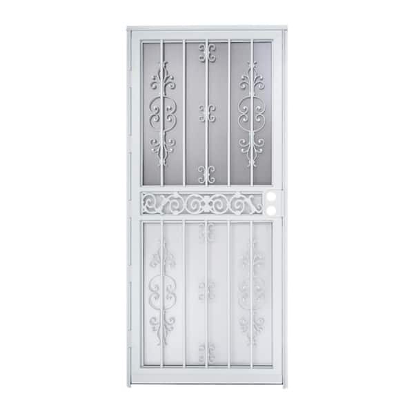 Grisham Liberty 36 in. x 80 in. Universal/Reversible White Gloss Steel Security Door
