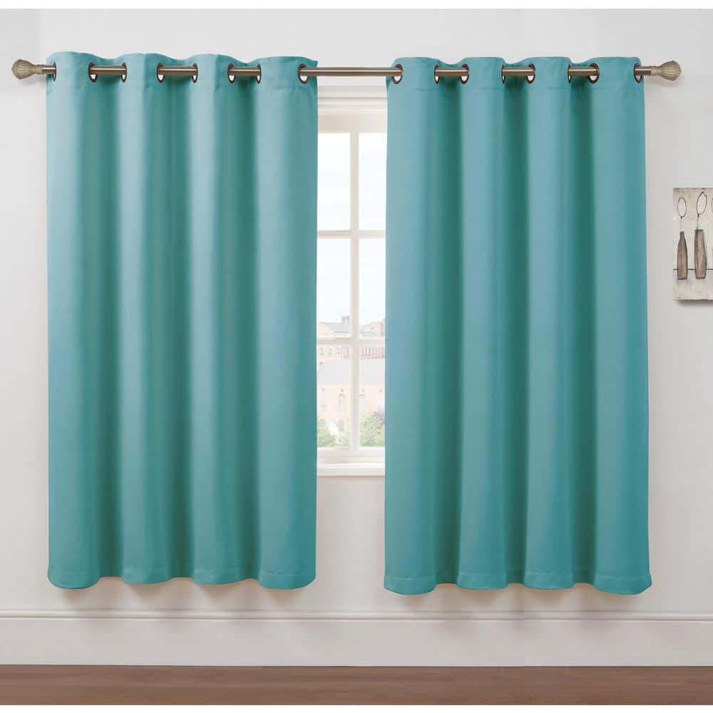 "Neil Turquoise Solid Color Grommet Blackout Curtain Panel, 52"" x 90""" price history on PriceWatchPro