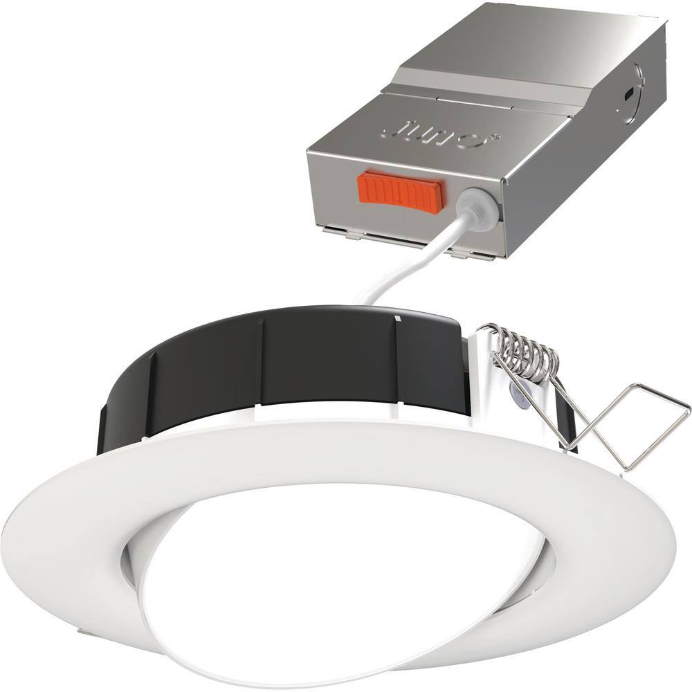 4-Inch Adjustable White LED Recessed Downlight with Trim