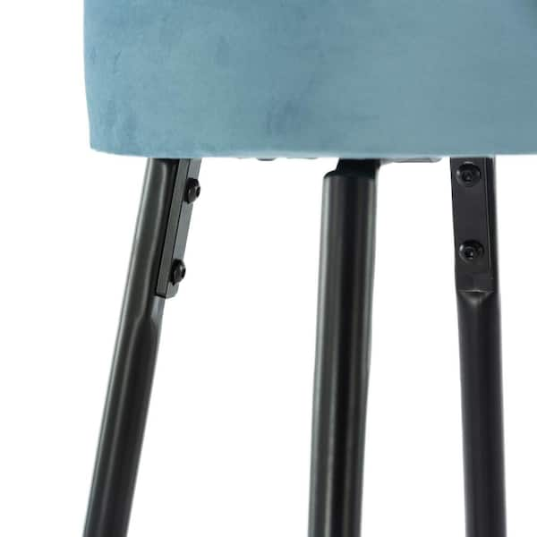 GOJANE 30.31 in. Black Backless Metal Counter Height Bar Stools