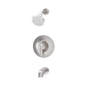 Birch HydroMersion Single Handle Tub and Shower Faucet Trim Kit with Volume Control in Satin Nickel 1.5 GPM