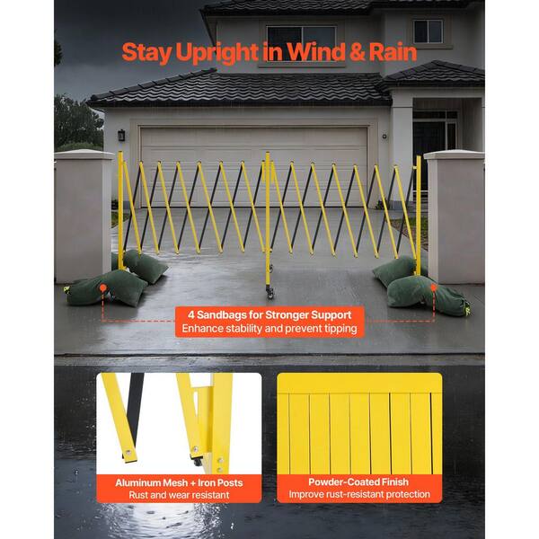 VEVOR Double Expandable Barricades, 301.6 in. L x 40.2 in. H Metal